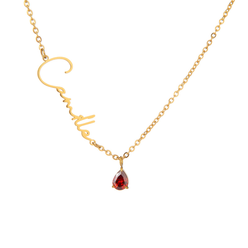 Collar Vertical con Piedra