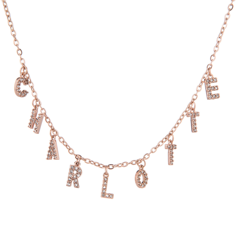 Collar de Letras con Piedras Brillantes