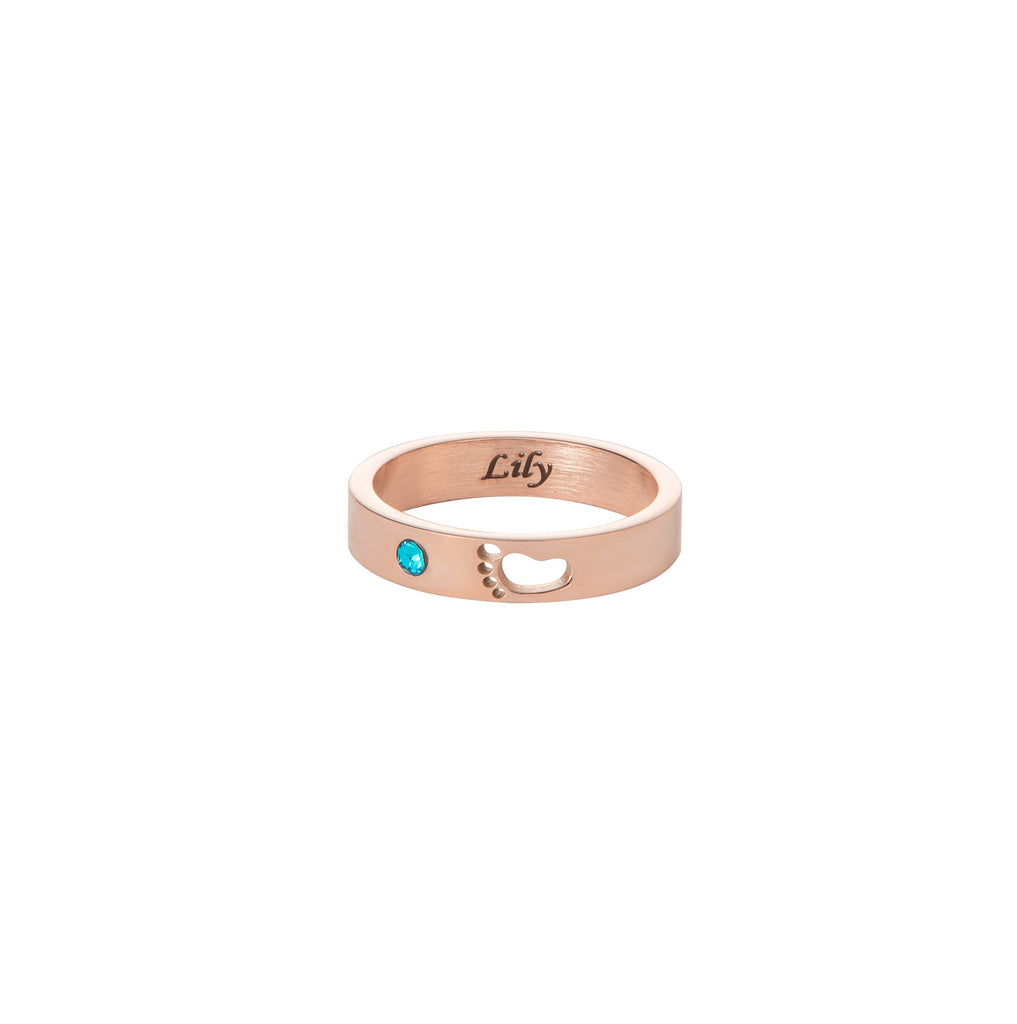 Anillo con Nombre, Huella y Piedra