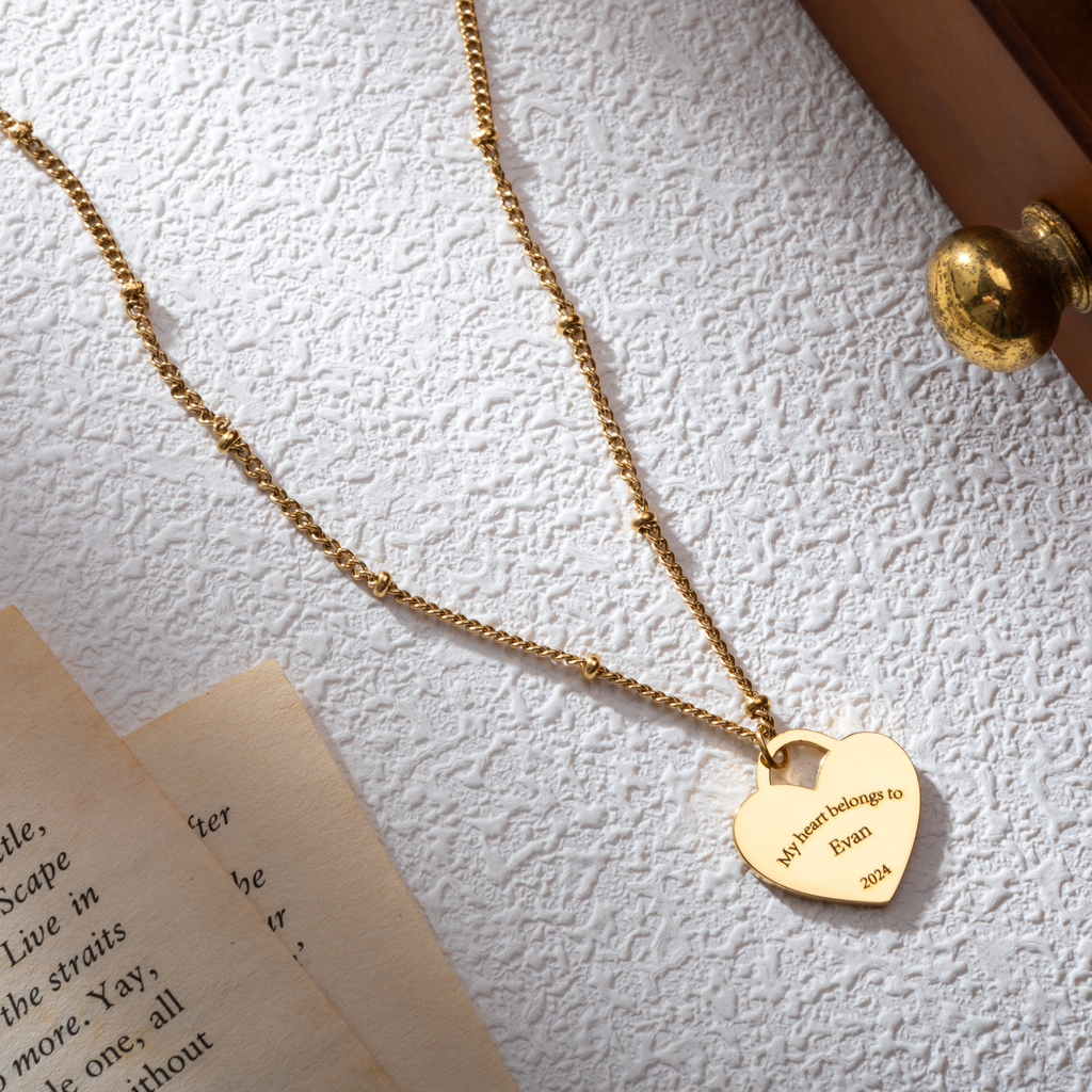 Collar Corazón Personalizado con Cuentas