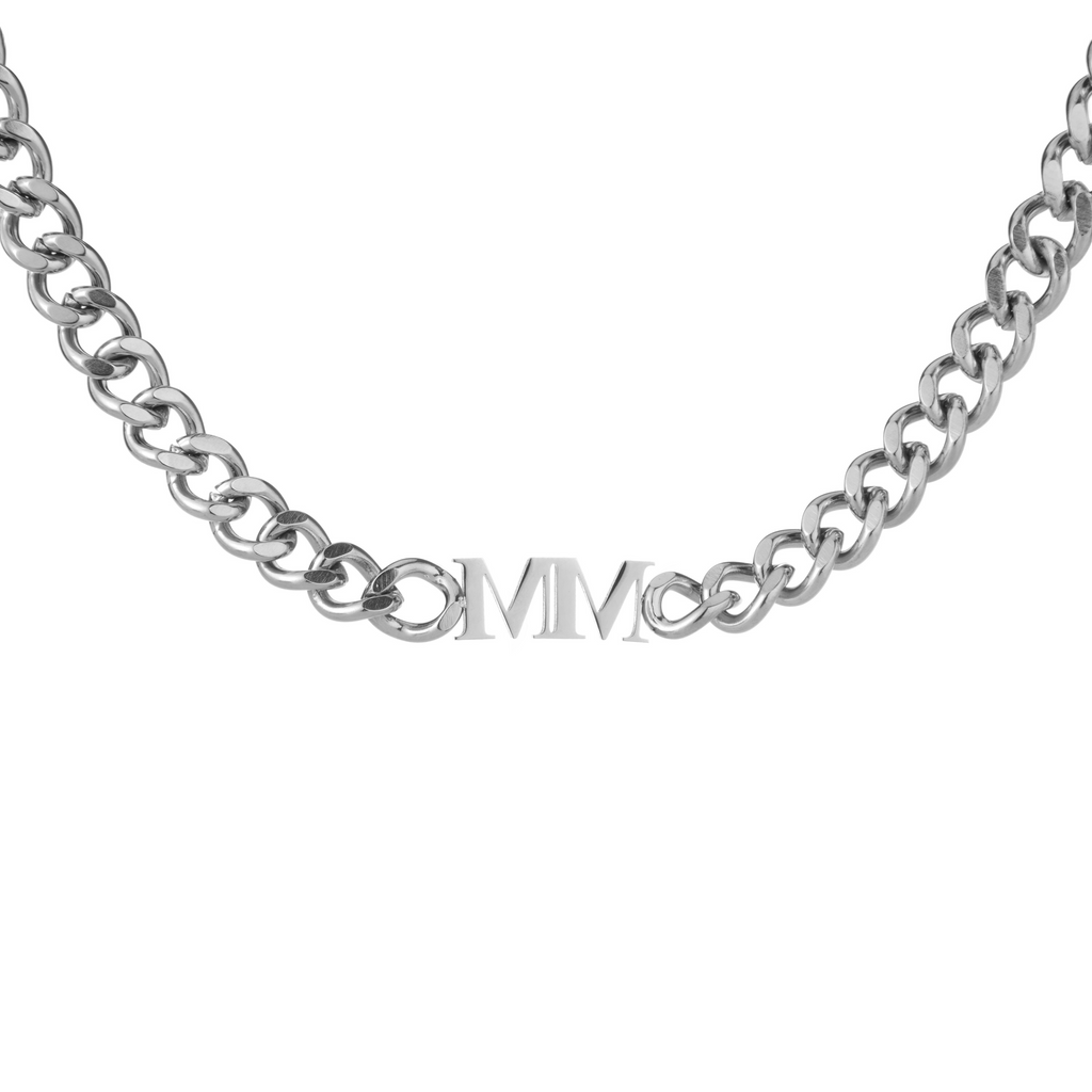 Collar de Cadena Gruesa con Iniciales
