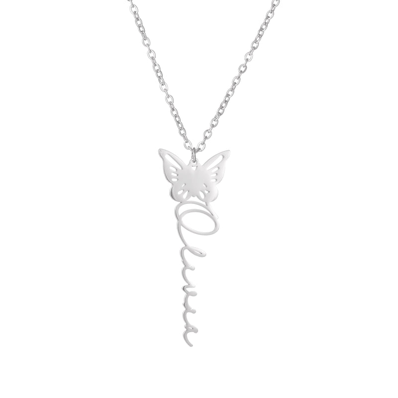 Collar Mariposa con Nombre Grabado
