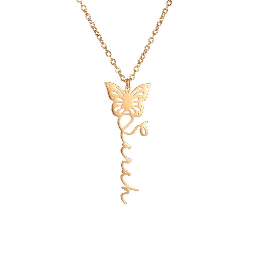 Collar Mariposa con Nombre Grabado