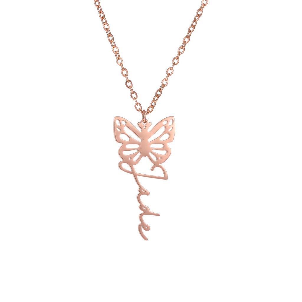 Collar Mariposa con Nombre Grabado
