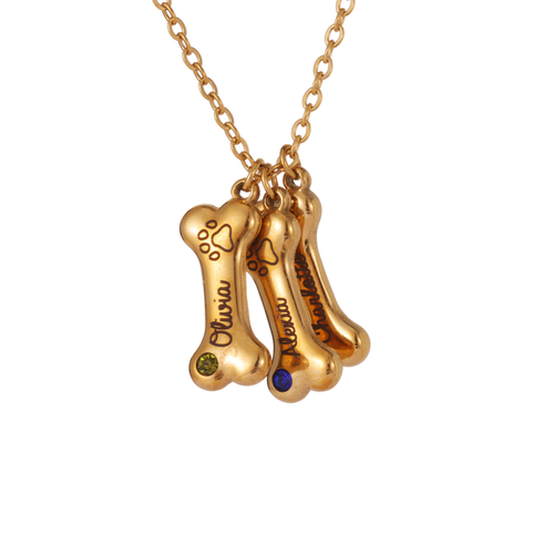 Collar Huesito con Nombre de Mascota