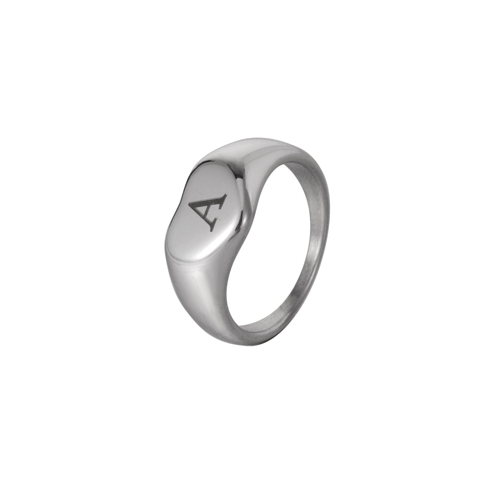 Anillo Sello con Inicial Grabada