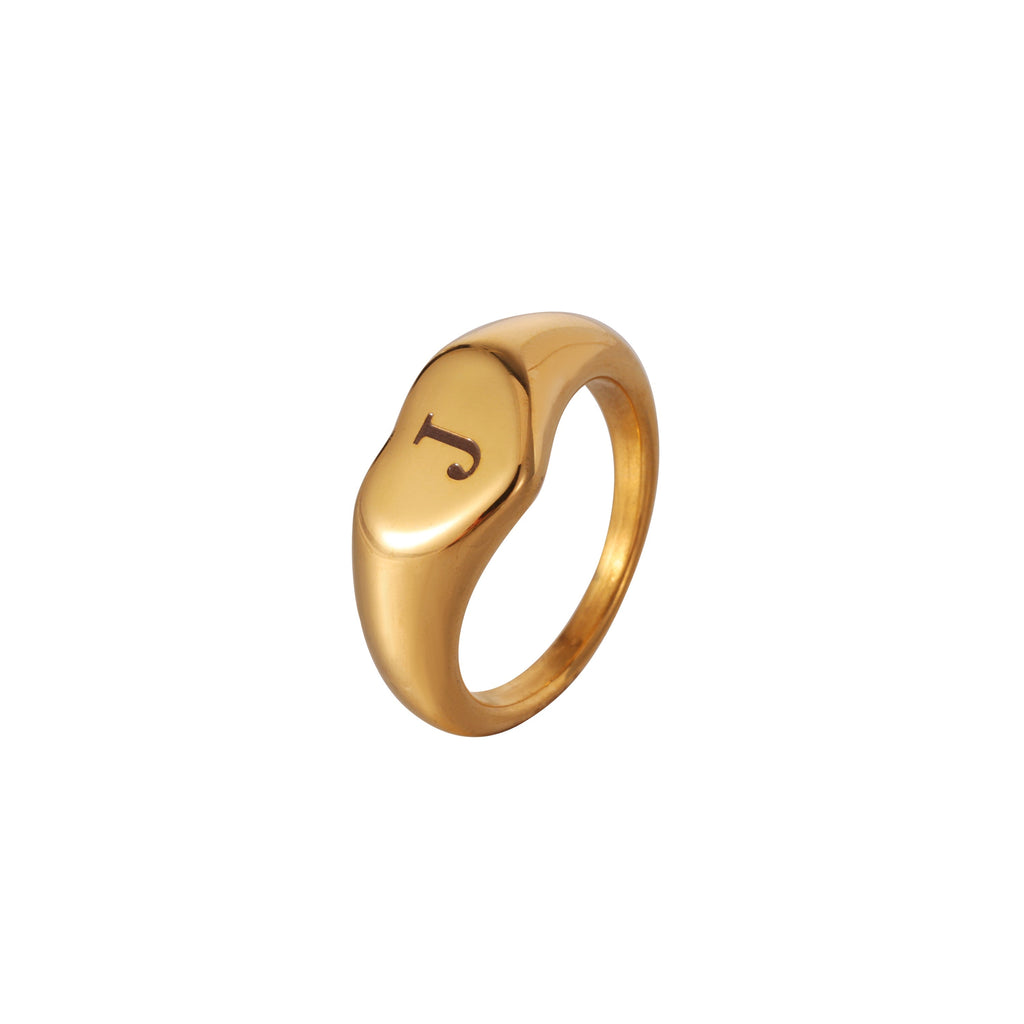 Anillo Sello con Inicial Grabada
