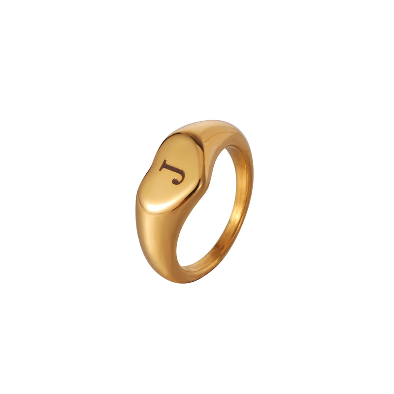 Anillo Sello con Inicial Grabada