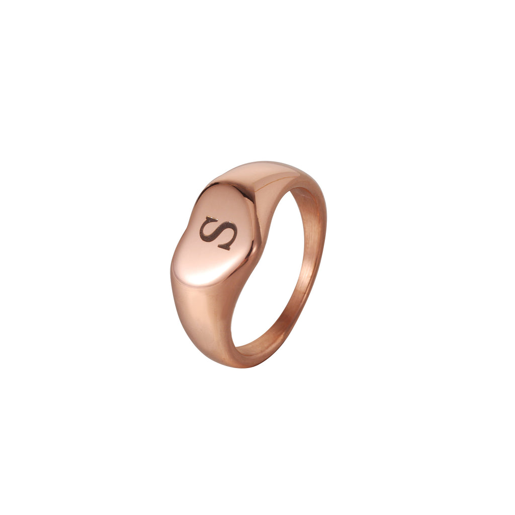 Anillo Sello con Inicial Grabada