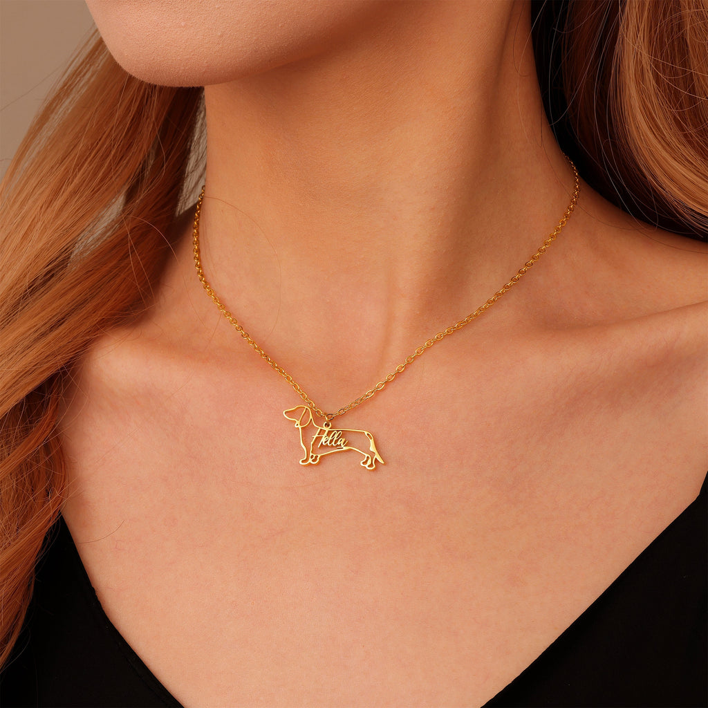 Collar Personalizado con Silueta de Mascota y Nombre