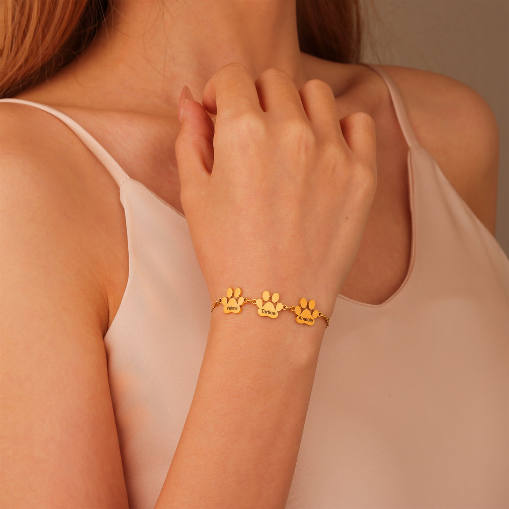 Pulsera con Huella y Nombre de Mascota