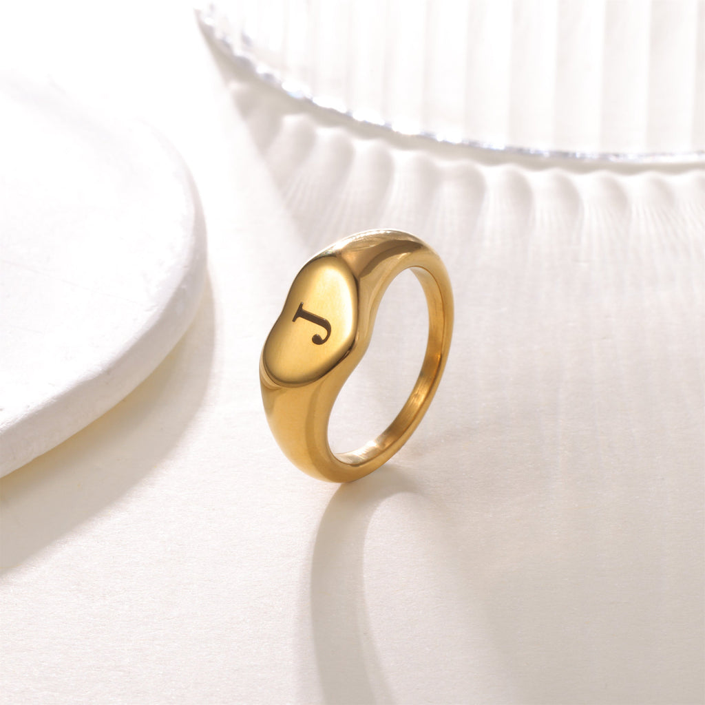 Anillo Sello con Inicial Grabada