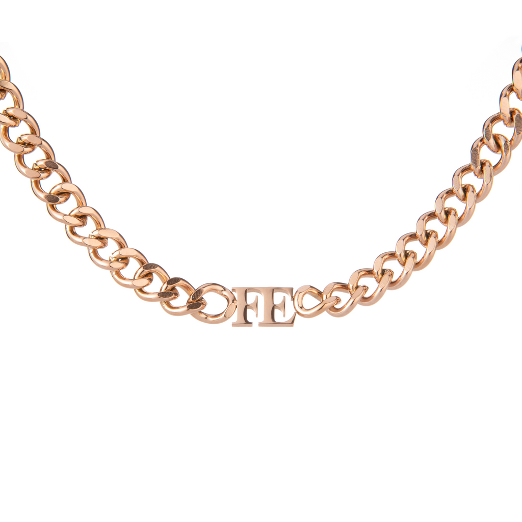Collar de Cadena Gruesa con Iniciales