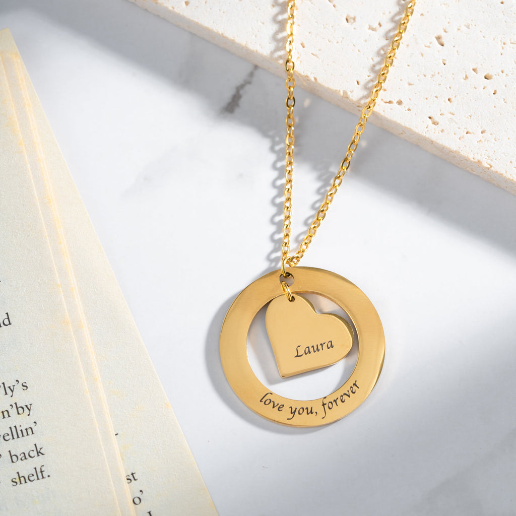 Collar Corazón en Círculo Personalizado