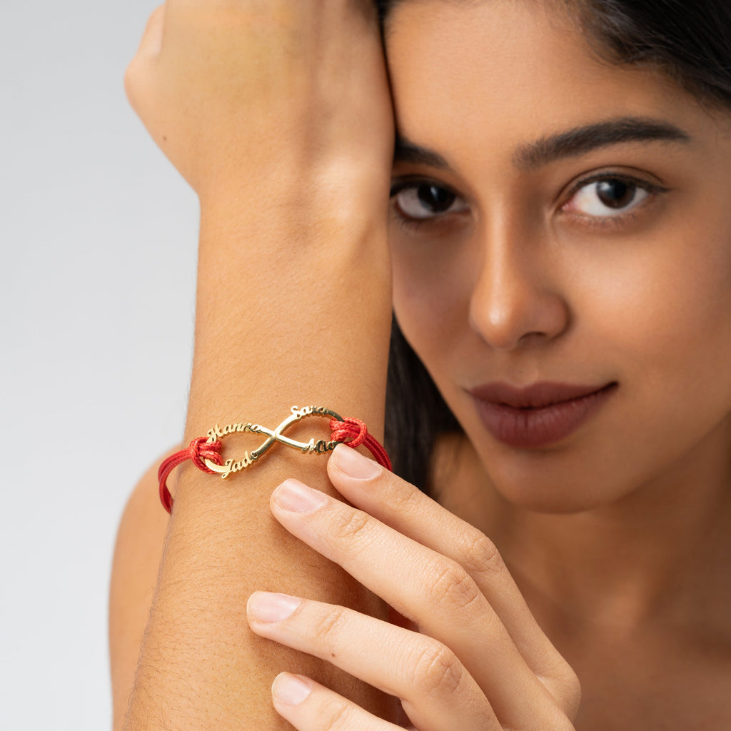 Pulsera Infinito con Nombres Grabados