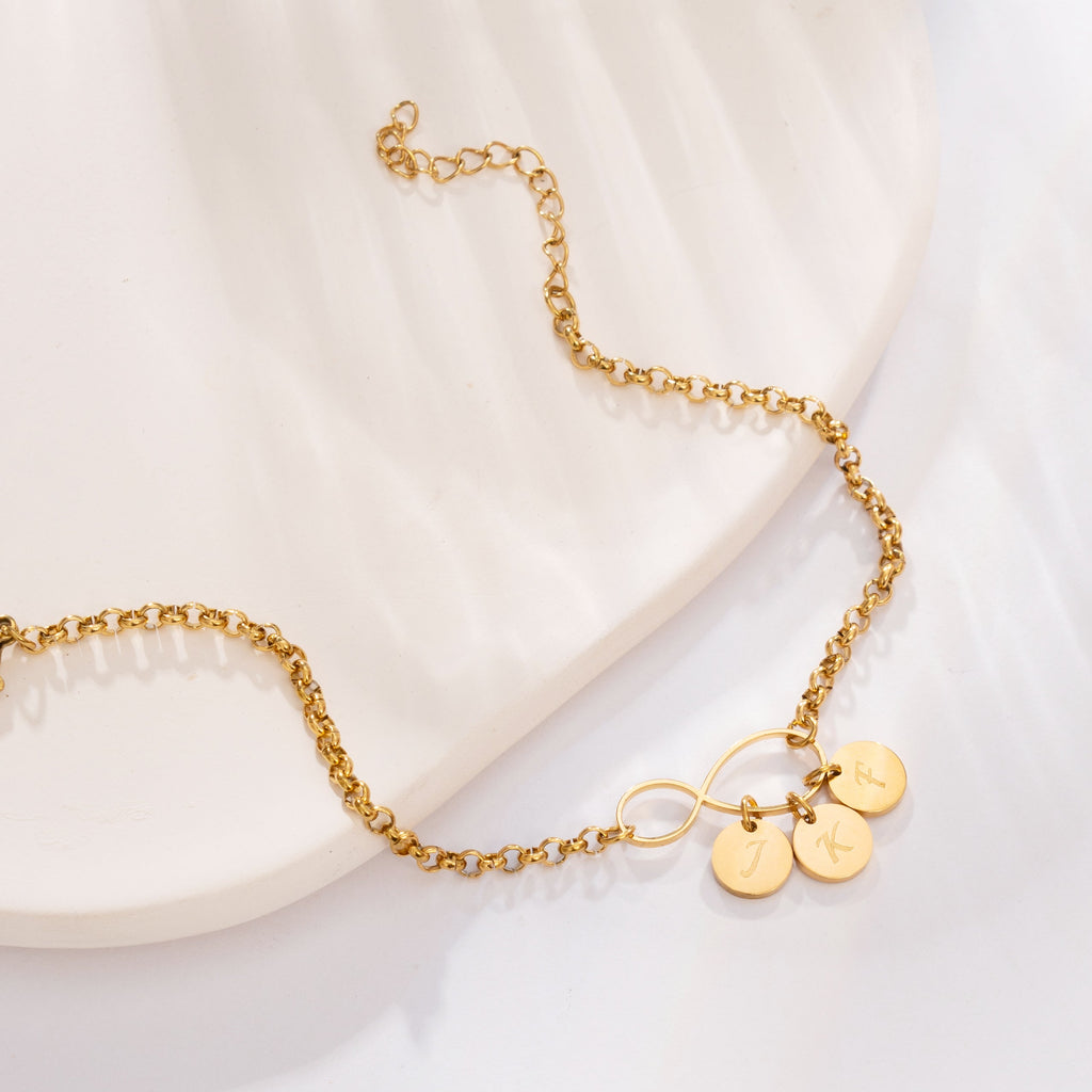 Pulsera Infinito con Iniciales Personalizadas