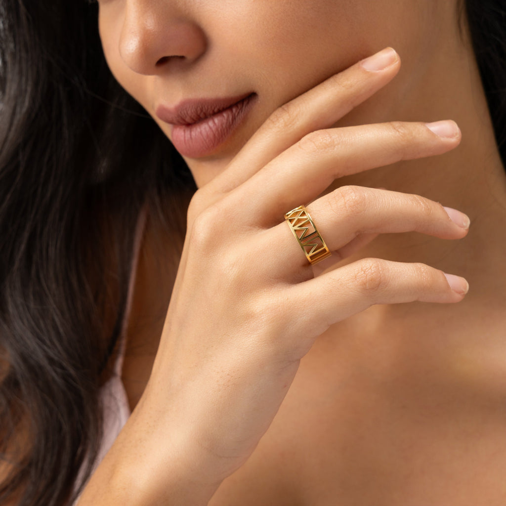 Anillo Grabado con Números Romanos