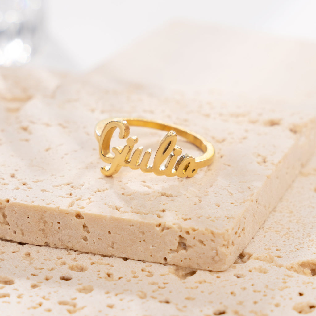 Anillo con Nombre en Cursiva Personalizado
