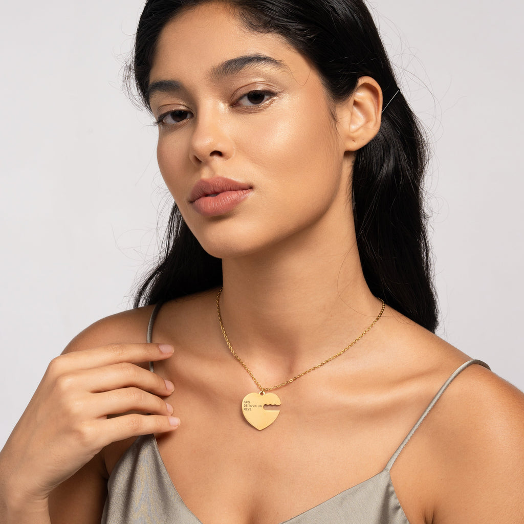 Collar Corazón con Llave Personalizado