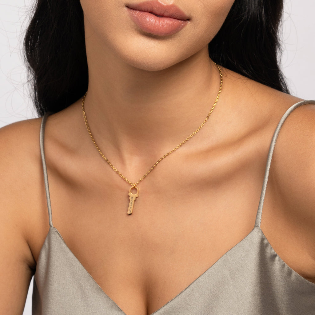 Collar Corazón con Llave Personalizado