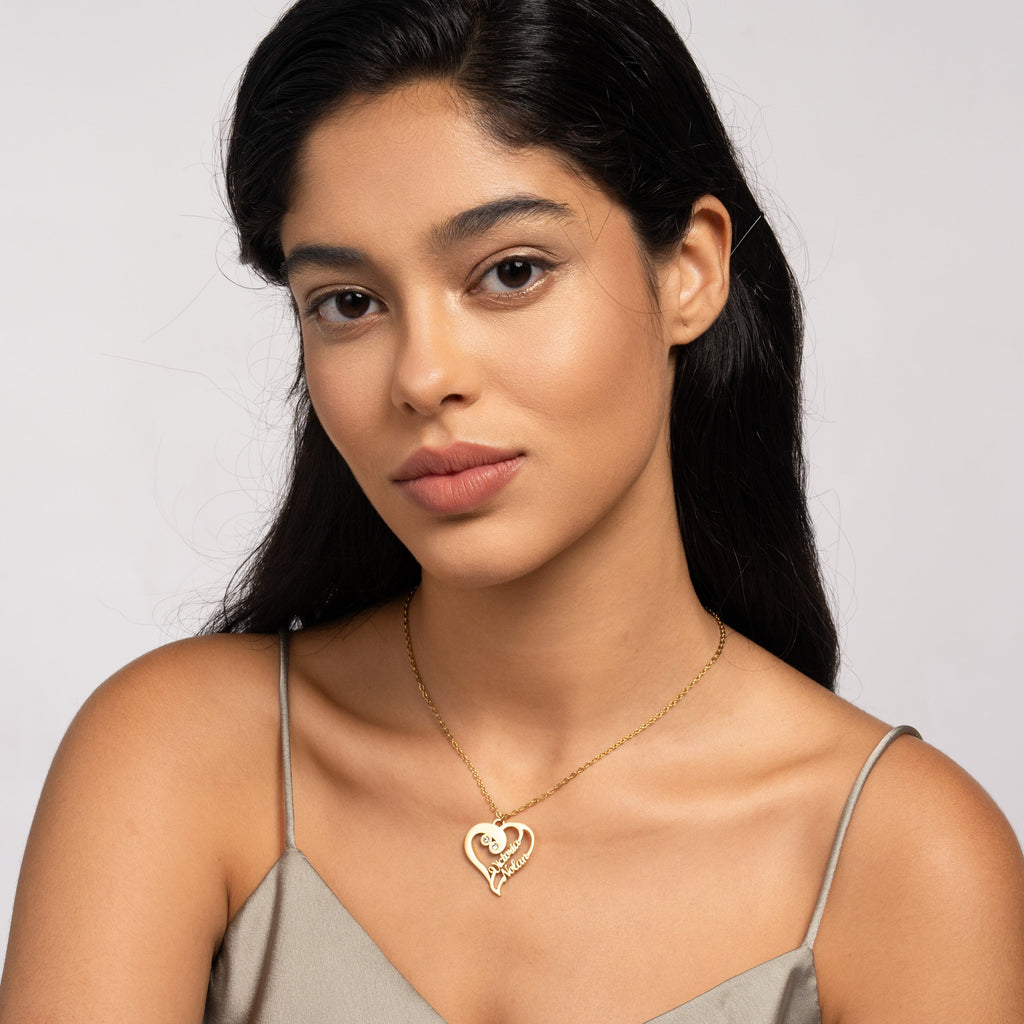 Collar de Doble Corazón Personalizado
