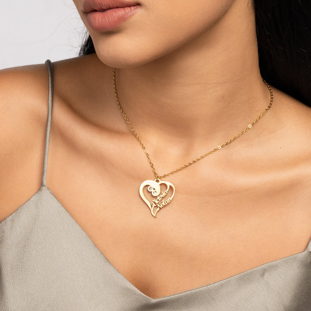 Collar de Doble Corazón Personalizado