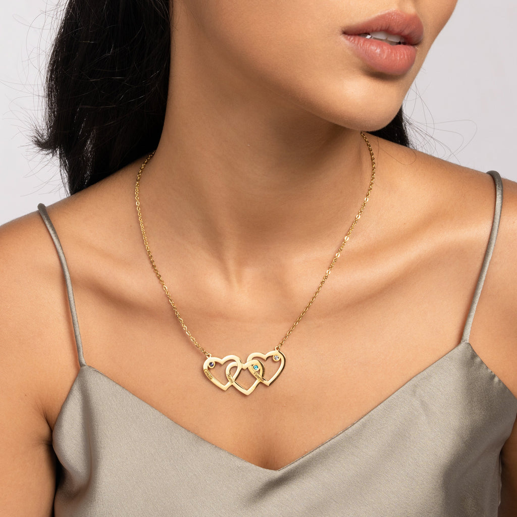 Collar de Triple Corazón Personalizado
