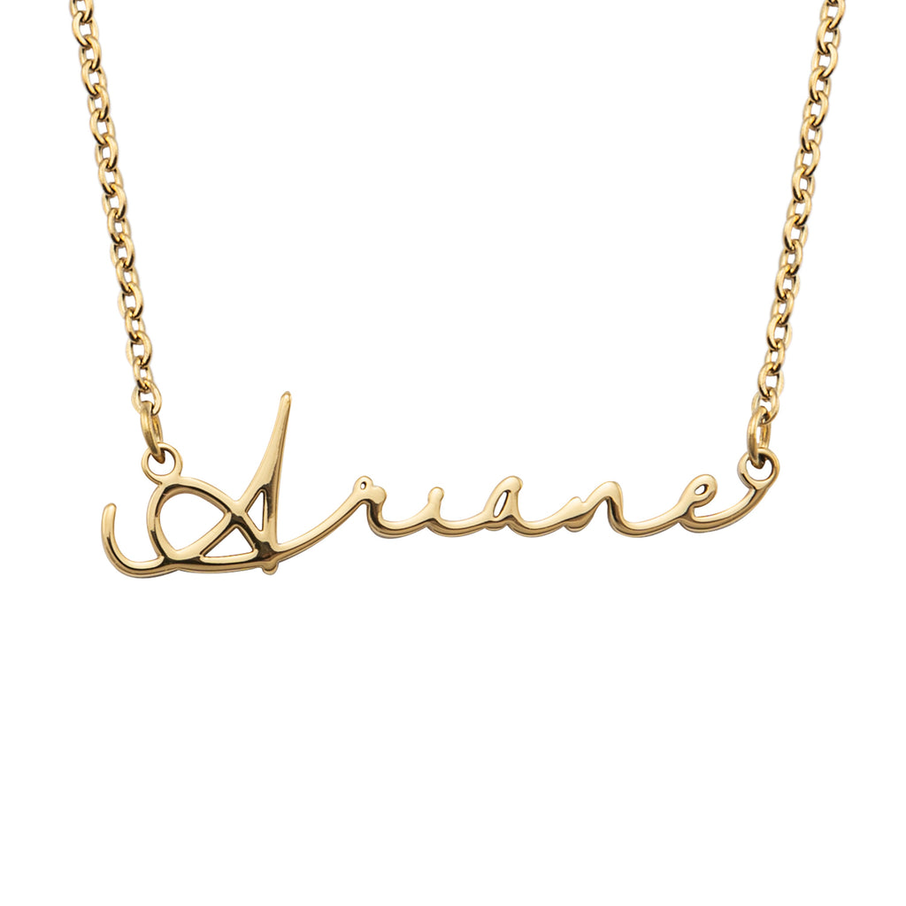 Collar con firma y nombre horizontal