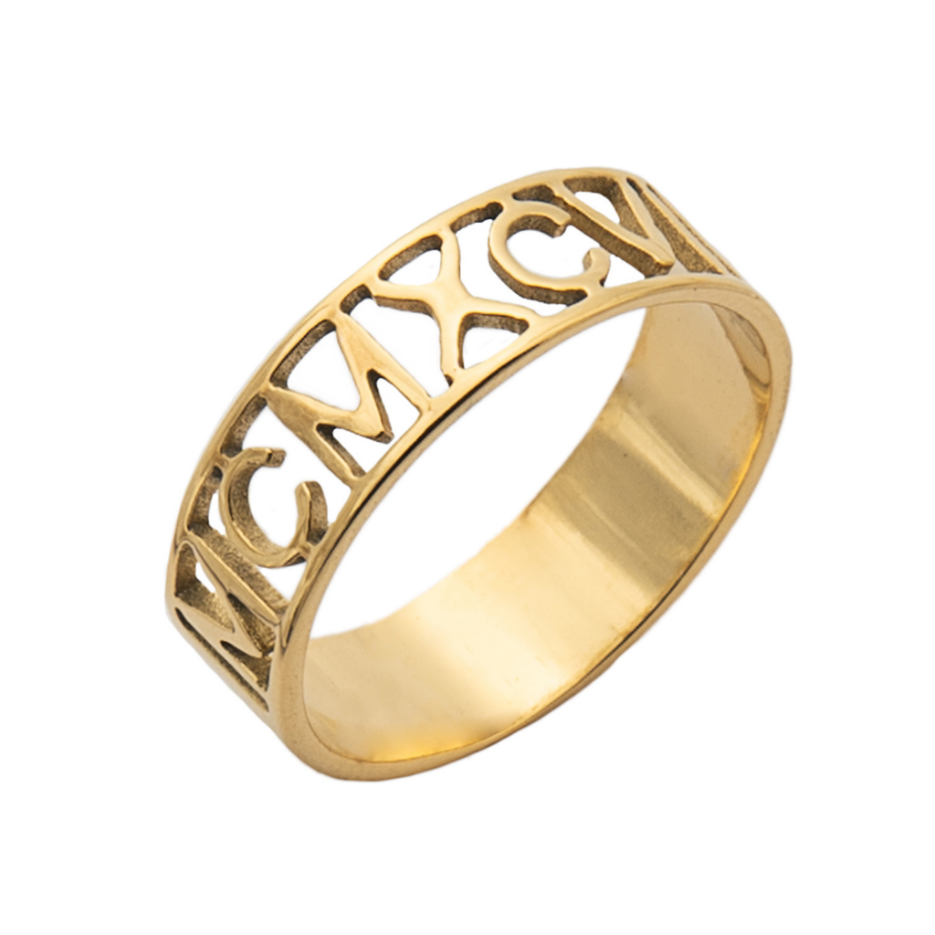 Anillo Grabado con Números Romanos