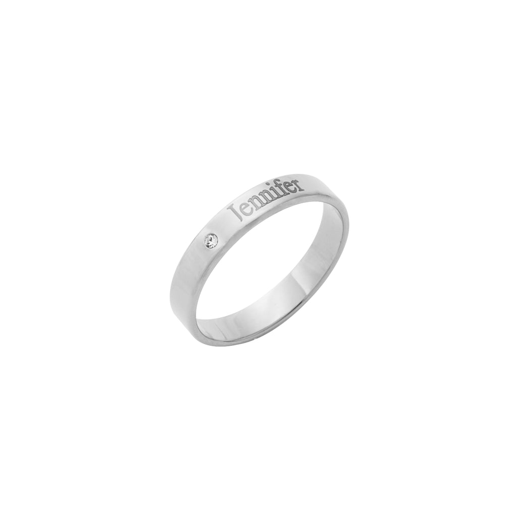Anillo con Nombre y Piedra de Nacimiento