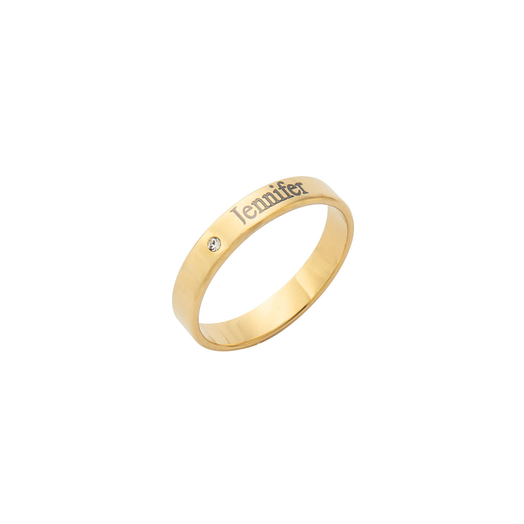 Anillo con Nombre y Piedra de Nacimiento