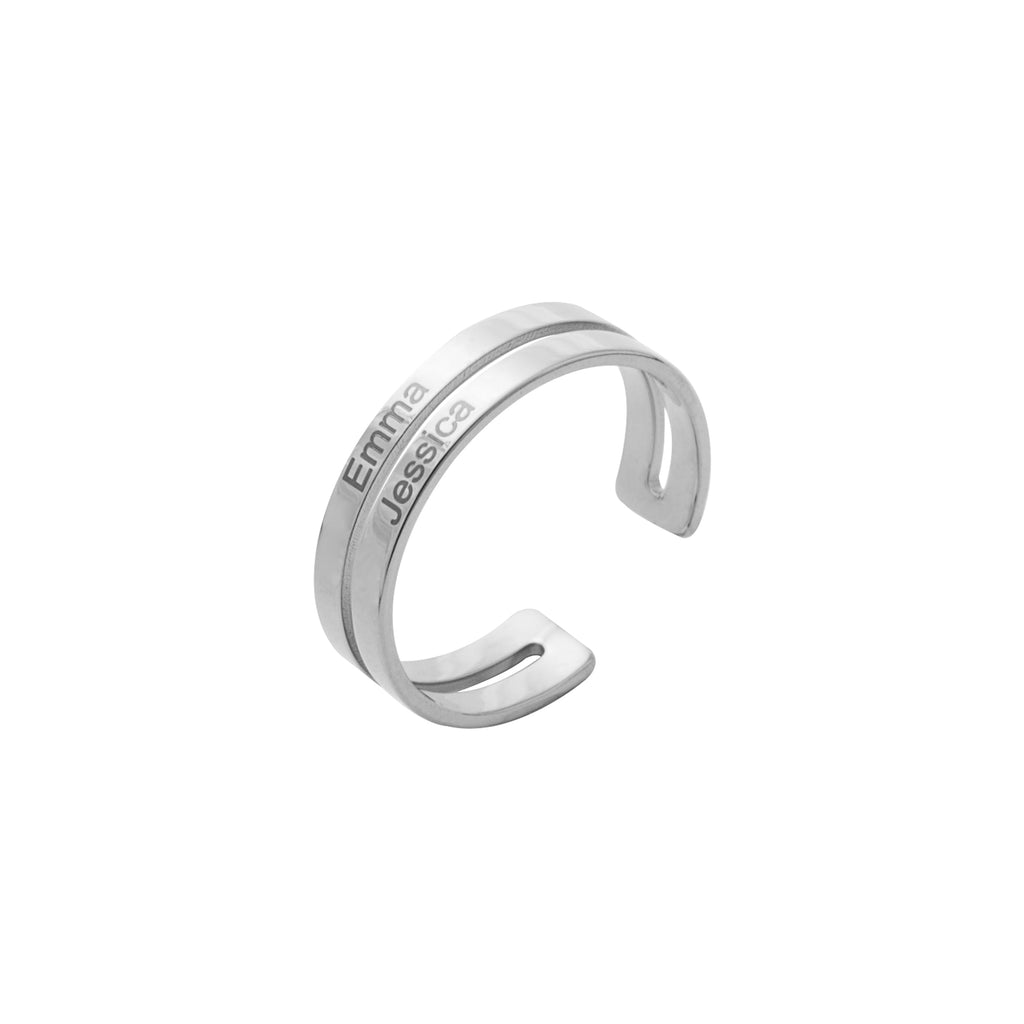 Anillo Abierto Personalizable con Dos Nombres