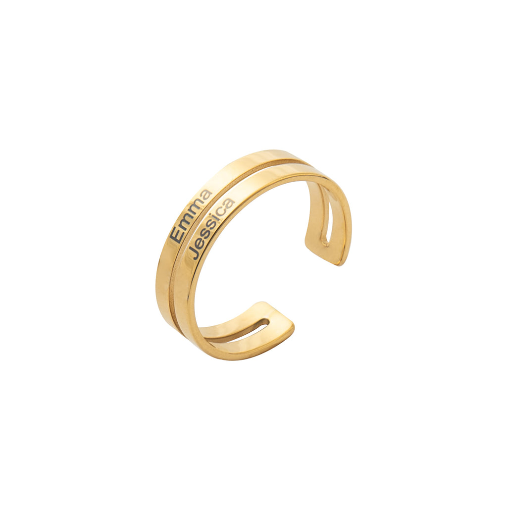 Anillo Abierto Personalizable con Dos Nombres