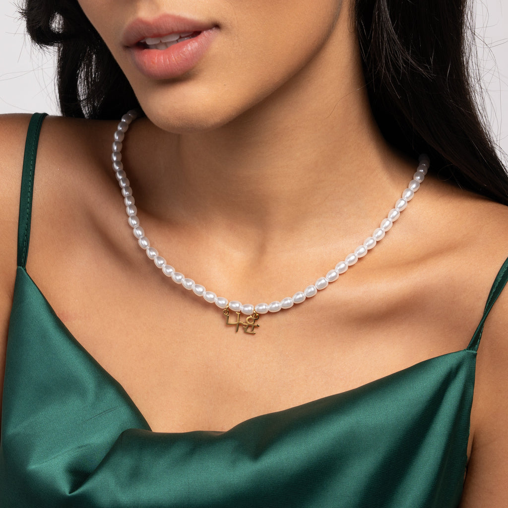 Collar con Perlas y Nombre en Coreano