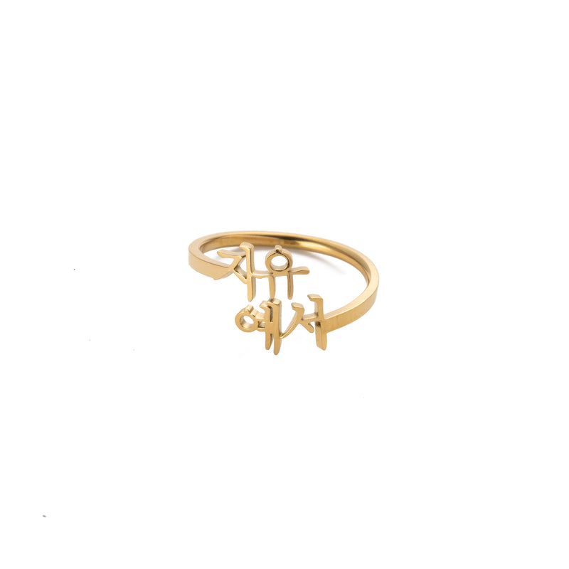 Anillo con Dos Nombres en Coreano