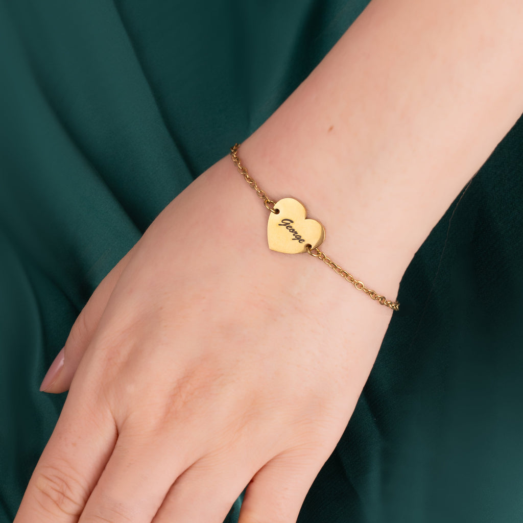 Pulsera de Corazón Personalizada para Parejas