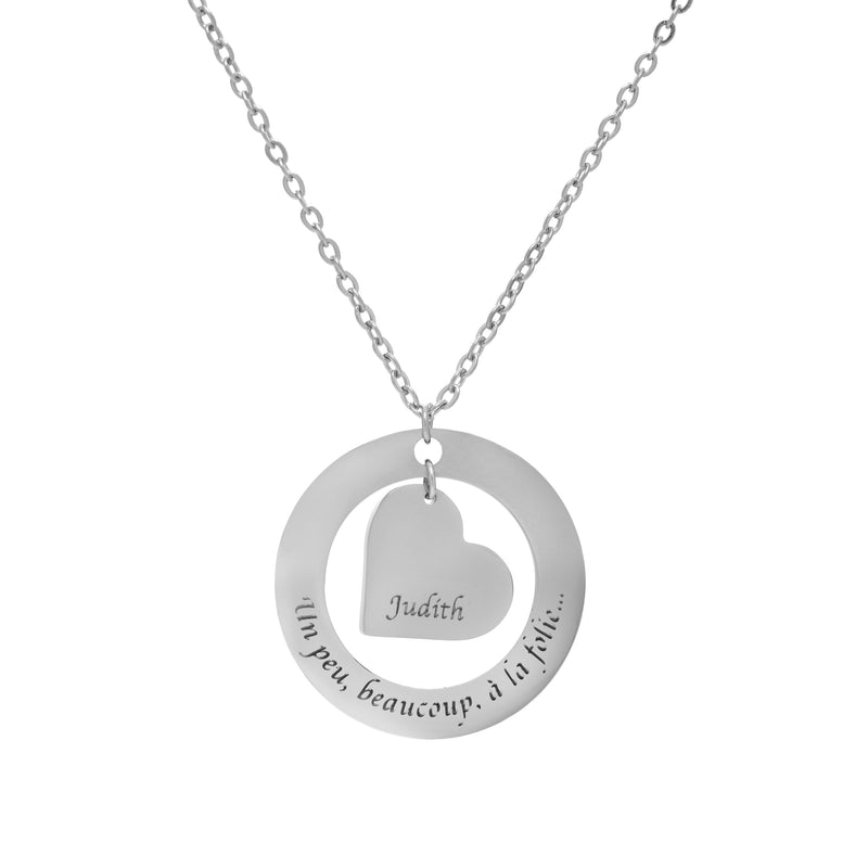 Collar Corazón en Círculo Personalizado