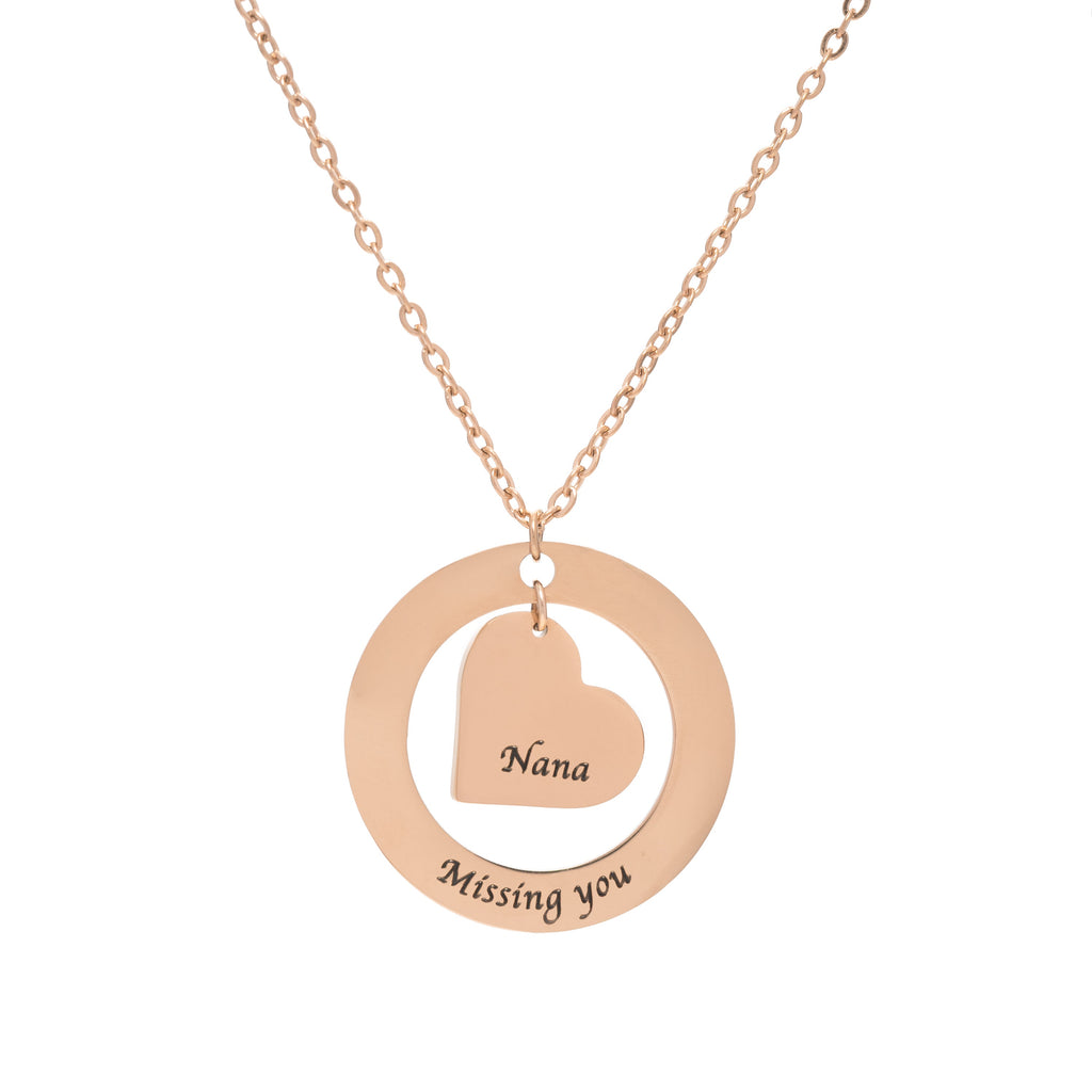 Collar Corazón en Círculo Personalizado