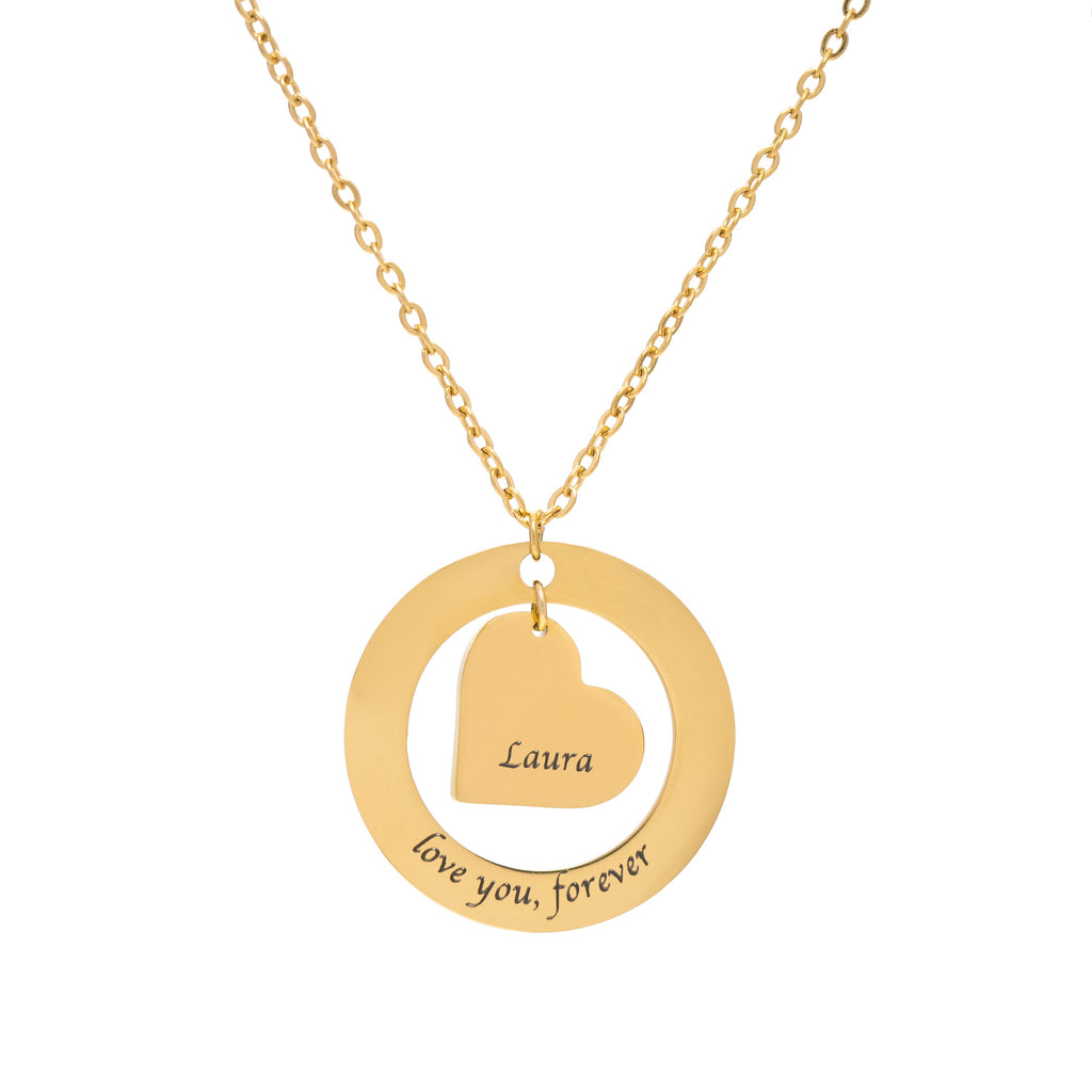 Collar Corazón en Círculo Personalizado
