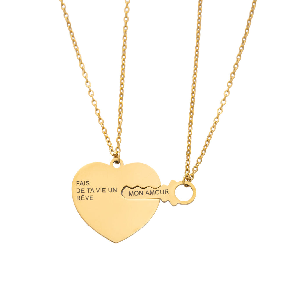 Collar Corazón con Llave Personalizado