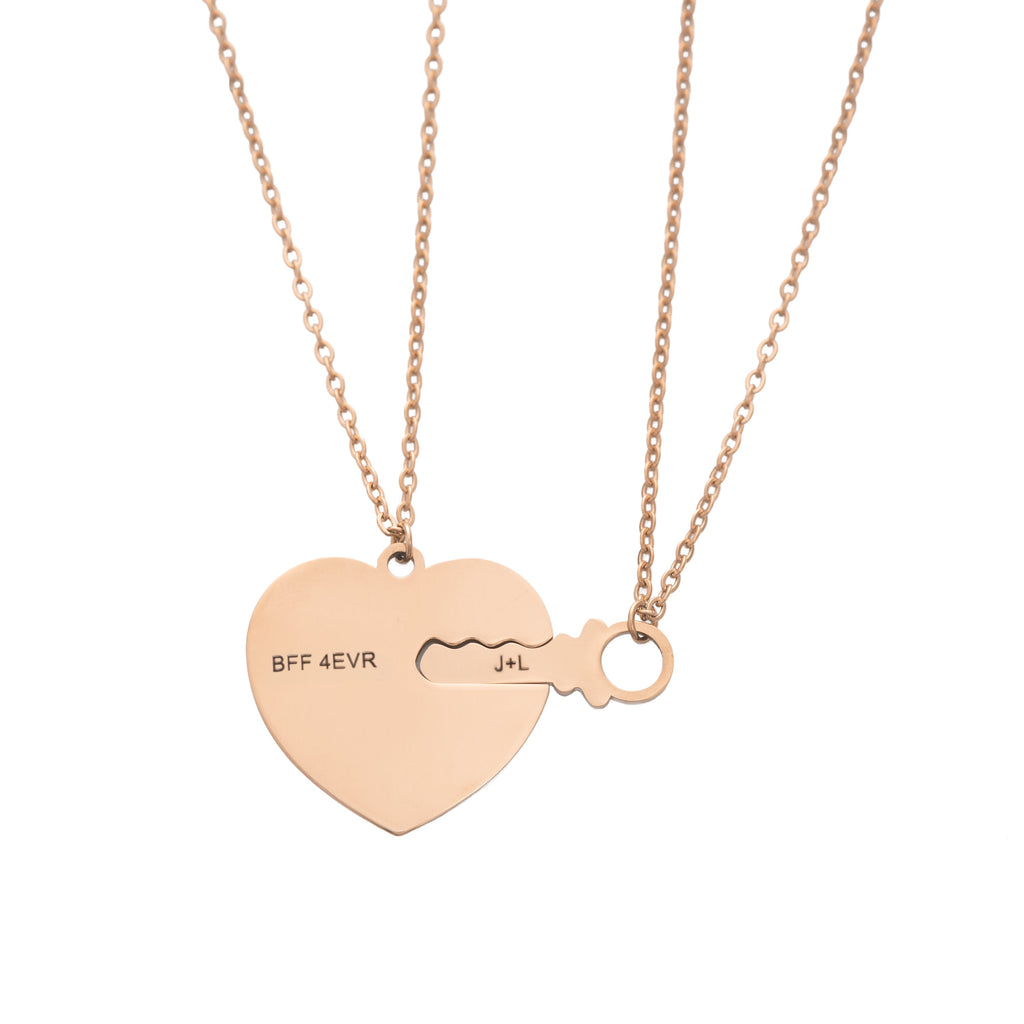 Collar Corazón con Llave Personalizado