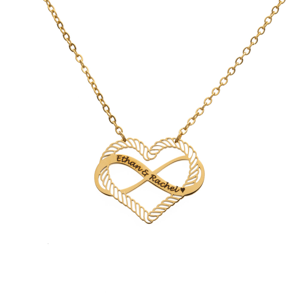 Colgante Infinito con Corazón y Nombre Personalizado