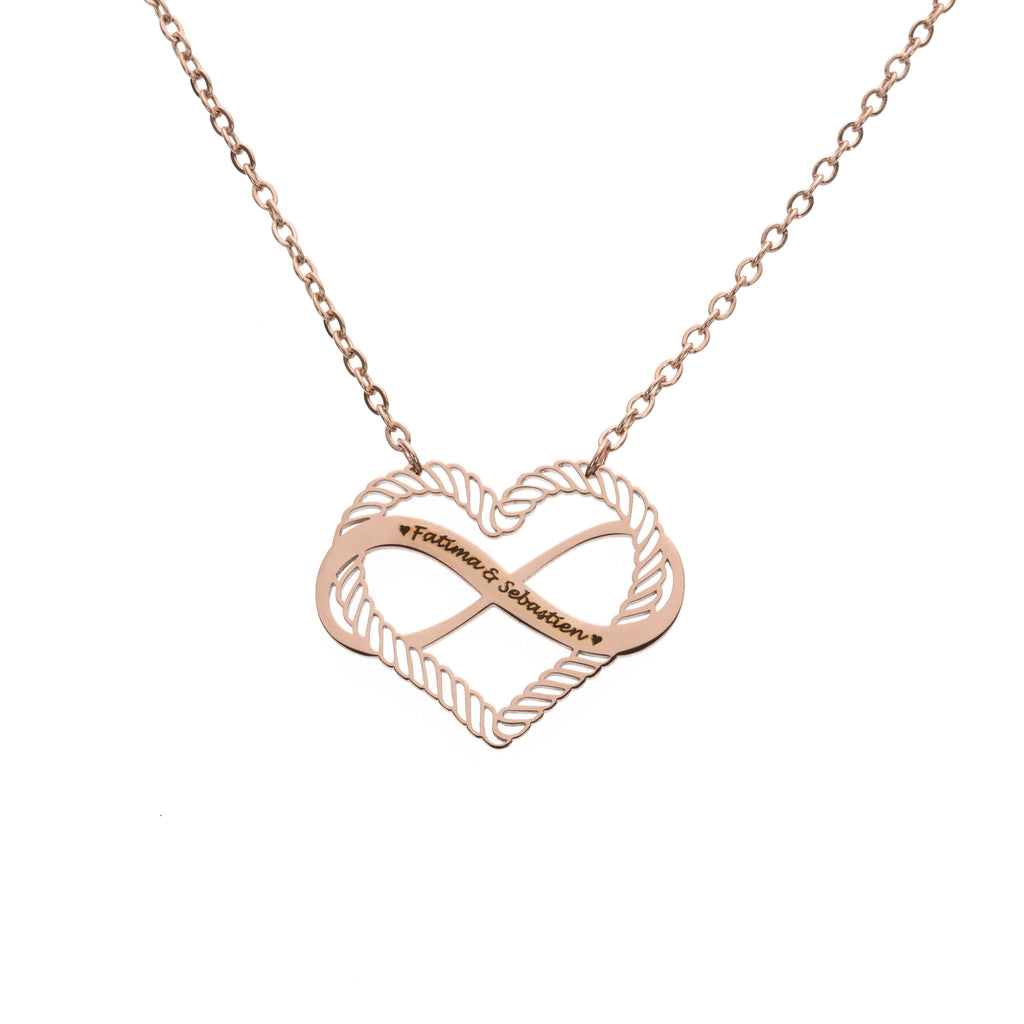 Colgante Infinito con Corazón y Nombre Personalizado