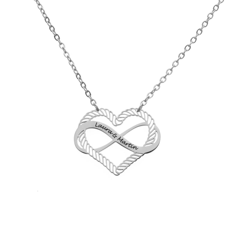 Colgante Infinito con Corazón y Nombre Personalizado