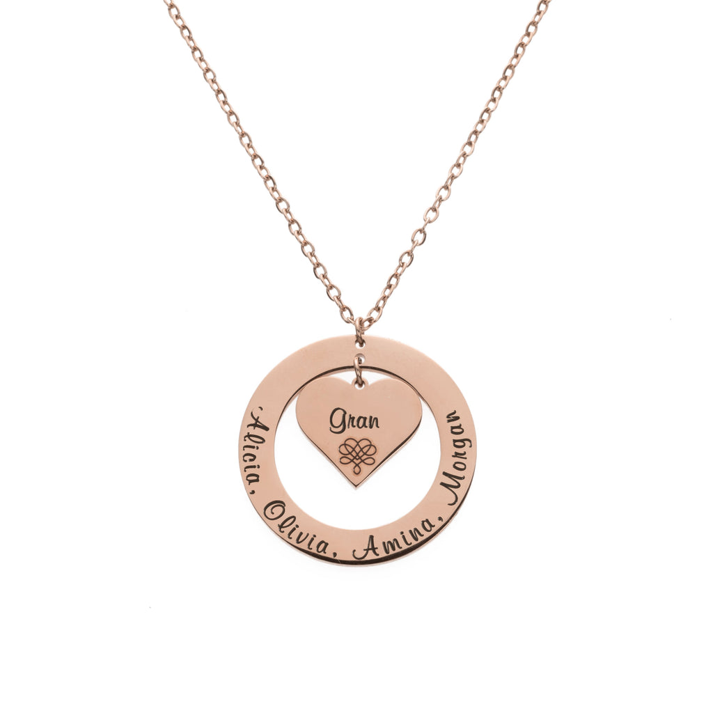 Colgante de Corazón y Círculo Personalizado