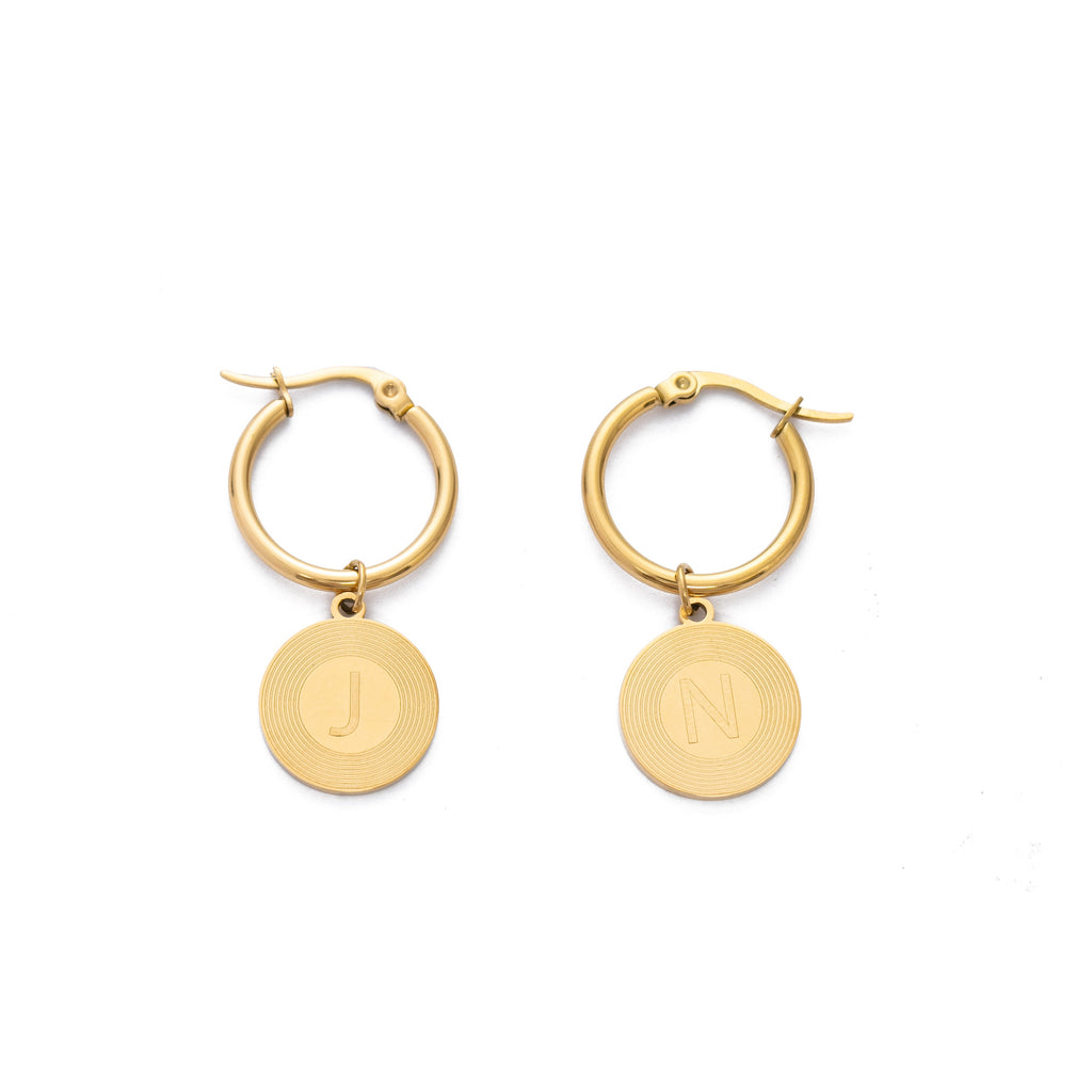 Aretes con Inicial y Diseño de Sol