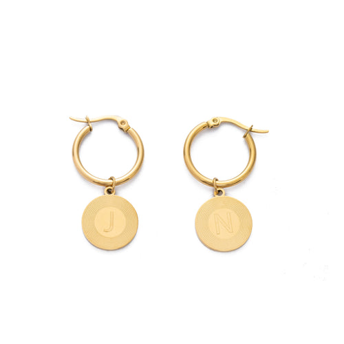 Aretes con Inicial y Diseño de Sol