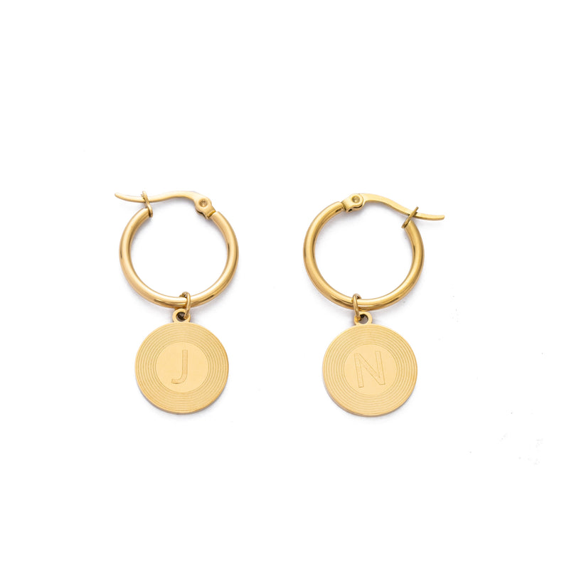 Aretes con Inicial y Diseño de Sol