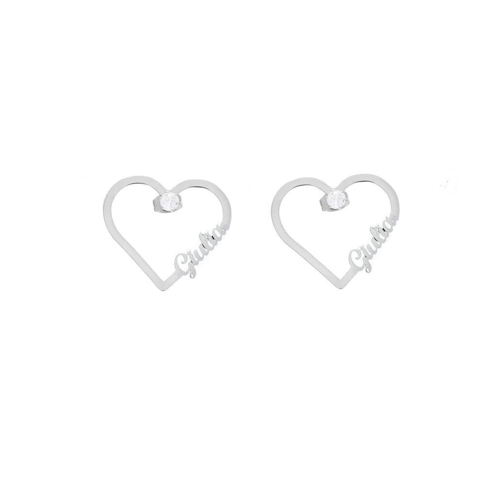 Aretes de Corazón con Cristal