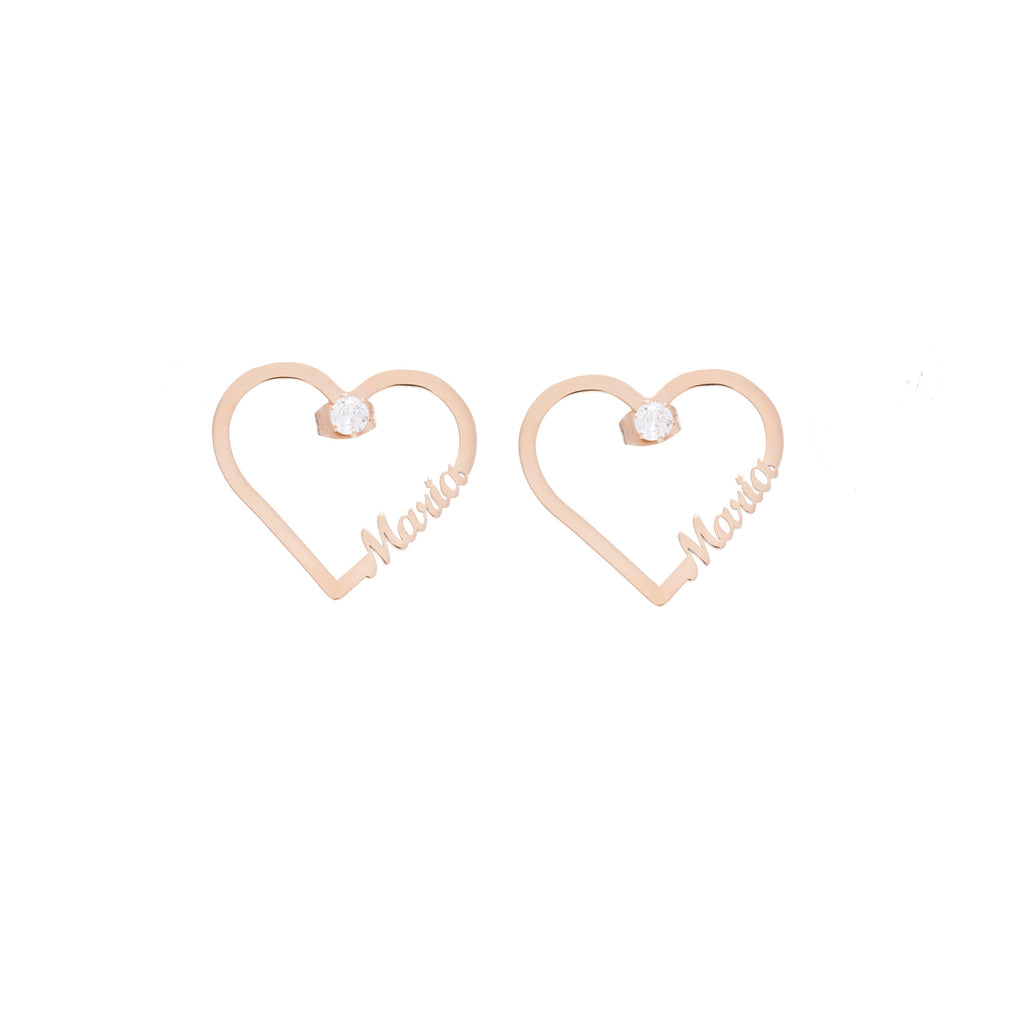 Aretes de Corazón con Cristal